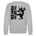 grau-melierter Sweater mit schwarzem Schriftzug „ICK MACH WAT ICK WILL“ und gezeichnetem Bären; Berliner Schnauze Design von FINDICKJUT.