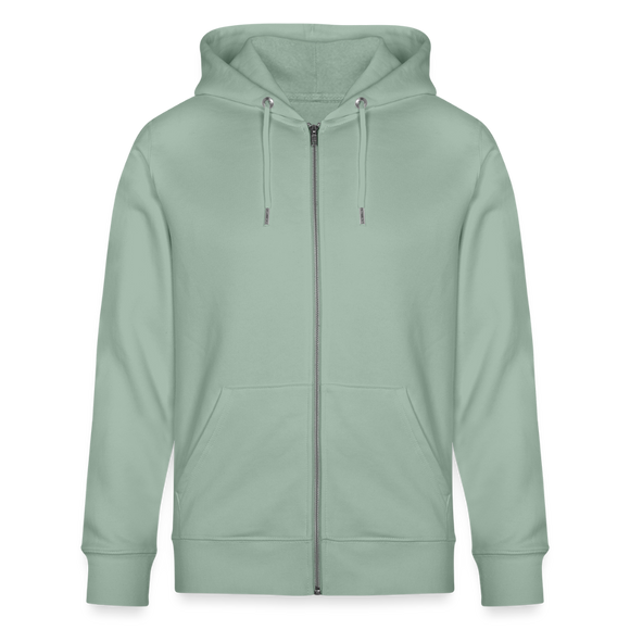 DIT ESKALIERT EH-Unisex Bio-Kapuzenjacke mit Berliner Schnauze - Helles Graugrün