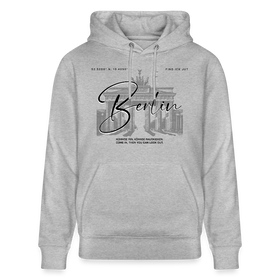 BERLIN-Unisex Bio-Hoodie - Grau meliert