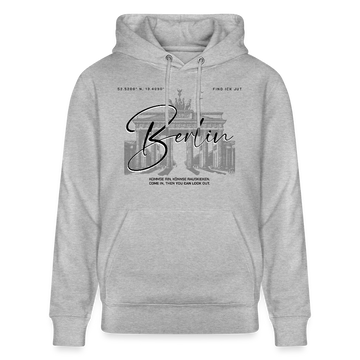 BERLIN-Unisex Bio-Hoodie - Grau meliert