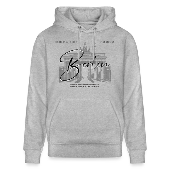 BERLIN-Unisex Bio-Hoodie - Grau meliert