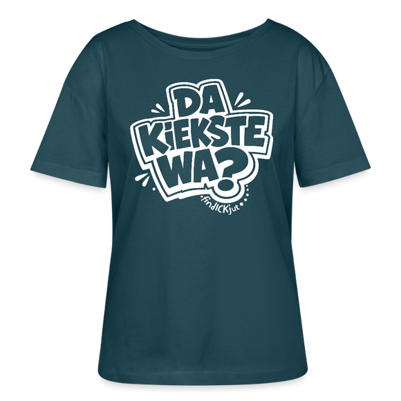 DA KIEKSTE WA?-Rundhals Frauen Bio-T-Shirt mit Berliner Schnauze - Dunkles Petrol