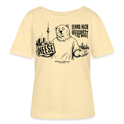 Dit Berlin Souvenir-NEESE-Rundhals Frauen Bio-T-Shirt - Creme