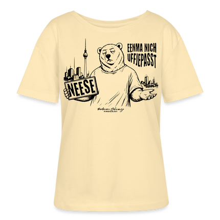 Dit Berlin Souvenir-NEESE-Rundhals Frauen Bio-T-Shirt - Creme