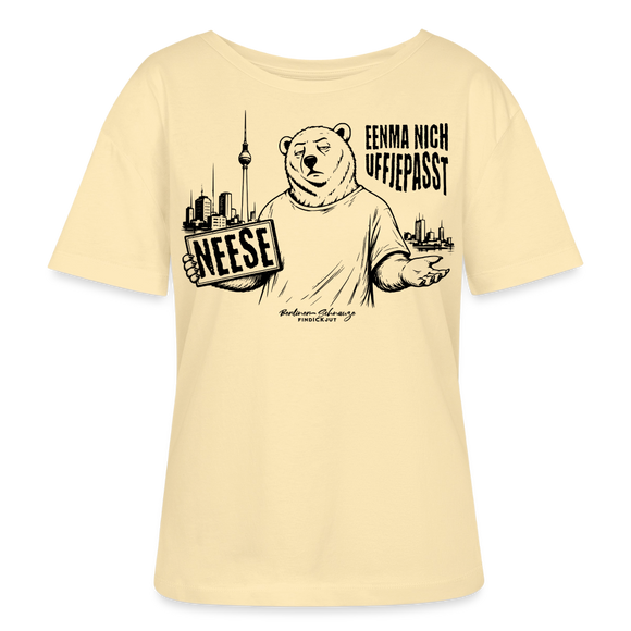 Dit Berlin Souvenir-NEESE-Rundhals Frauen Bio-T-Shirt - Creme