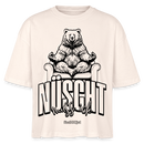 BERLIN SHIRT mit Schnauze-NÜSCHT2025-Frauen Boxy Bio-T-Shirt - Weißgrau