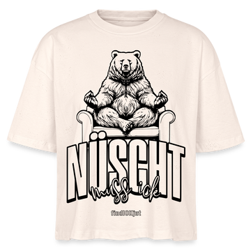 BERLIN SHIRT mit Schnauze-NÜSCHT2025-Frauen Boxy Bio-T-Shirt - Weißgrau