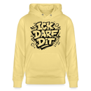 Berliner Spruch-ICK DARF DIT-Unisex Bio-Hoodie - Gelb Viva 