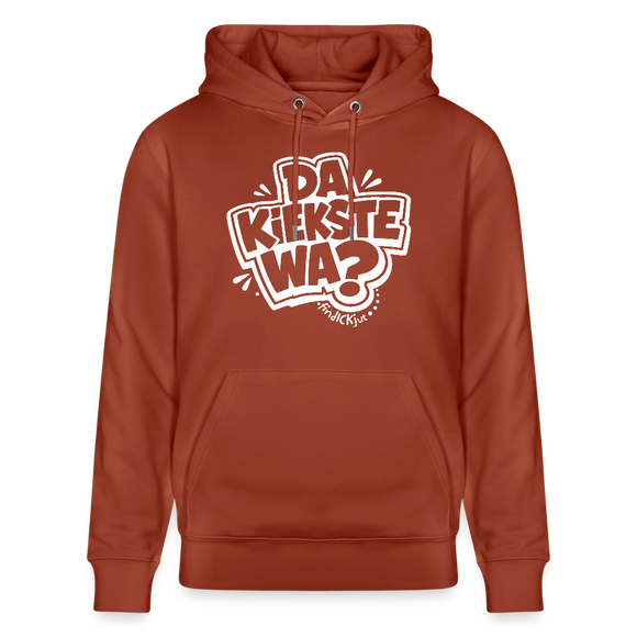DA KIEKSTE WA?-Unisex Bio-Hoodie-mit Berliner Spruch - Terrakotta