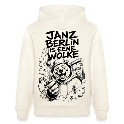 JANZ BERLIN IS EENE WOLKE-Unisex Bio-Hoodie - Naturweiß 