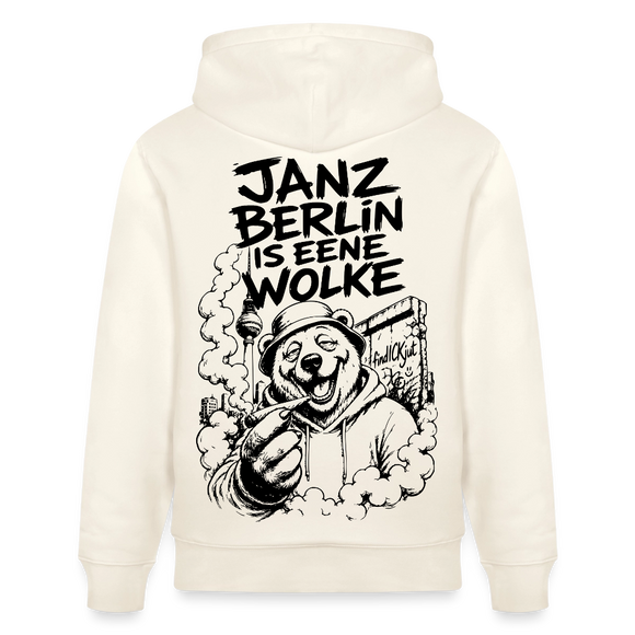 JANZ BERLIN IS EENE WOLKE-Unisex Bio-Hoodie - Naturweiß 