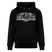 Berliner Spruch-MACH MA KEENE FISIMATENTEN-Unisex Bio-Hoodie  - weiss gerahmter Print auf Schwarzem Stoff