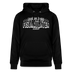 Berliner Spruch-MACH MA KEENE FISIMATENTEN-Unisex Bio-Hoodie  - weiss gerahmter Print auf Schwarzem Stoff