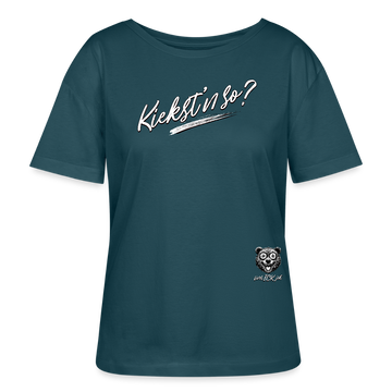 KIEKSTN SO? Rundhals Frauen Bio-T-Shirt - Dunkles Petrol