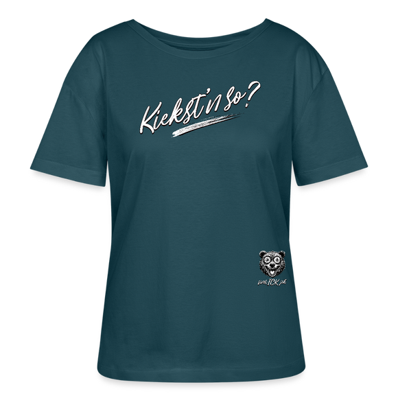 KIEKSTN SO? Rundhals Frauen Bio-T-Shirt - Dunkles Petrol
