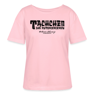 Berliner Begrüssung-TACHCHEN IHR FLITZPIEPEN-Rundhals Frauen Bio-T-Shirt - Hellrosa