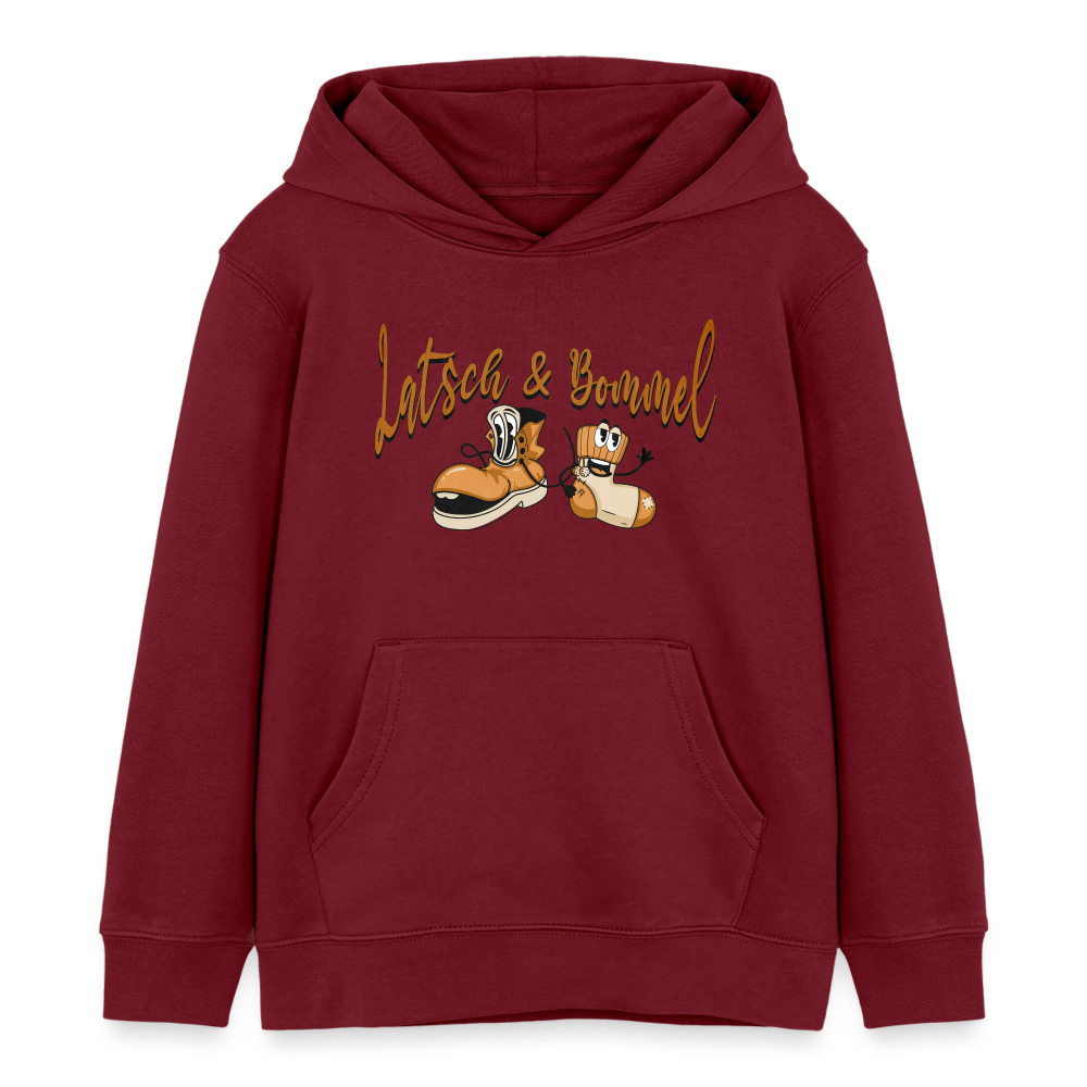 LATSCH UND BOMMEL - Kinder Bio-Hoodie - Burgunderrot