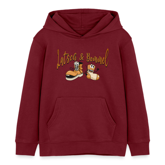 LATSCH UND BOMMEL - Kinder Bio-Hoodie - Burgunderrot