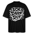 ICK DARF DIT-schwarzes Oversized Unisex Bio T-Shirt mit Berliner Schnauze Spruch - Print in weissem Cartoon Style