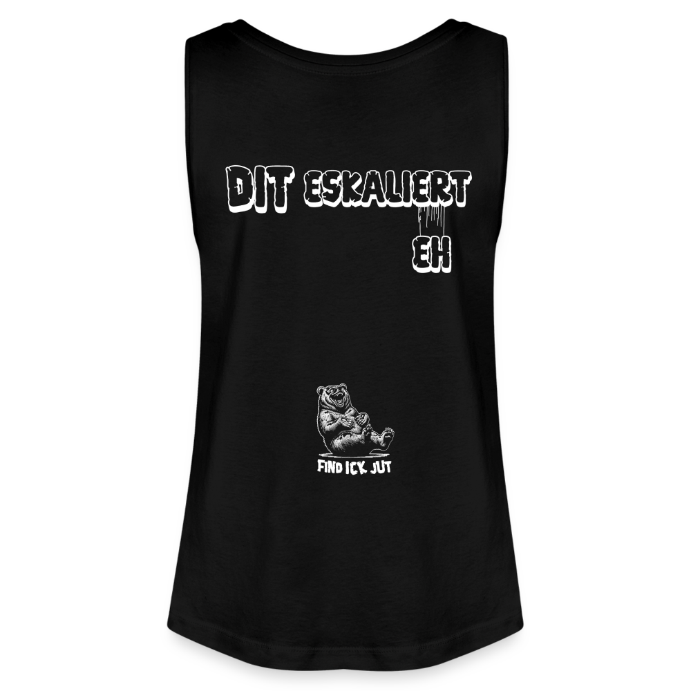 DIT ESKALIERT EH-Frauen Bio Tank Top-BACKPRINT - Schwarz