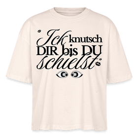 ICK KNUTSCH DIR - Frauen Boxy Bio-T-Shirt - Naturweiß