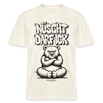 Berlin Shirt mit Illustration-NÜSCHT DARF ICK-RELAXED FIT Unisex Organic T-Shirt - Naturweiß 