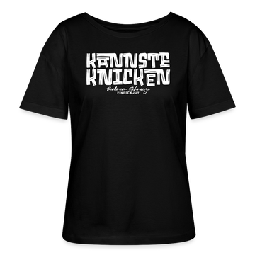 Berliner Spruch-KANNSTE KNICKEN-Rundhals Frauen Bio-T-Shirt - Schwarz