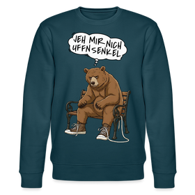 Berliner Bär und Spruch-JEH MIR NICH UFFN SENKEL-Unisex Bio-Sweatshirt - Dunkles Petrol