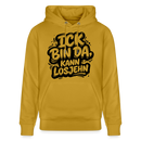 BIN DA, KANN LOSJEHN-Unisex Bio-Hoodie II-Berliner Spruch - Ocker