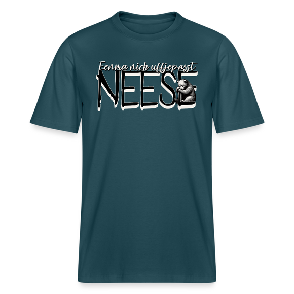 NEESE-Relaxed Fit Unisex Bio-T-Shirt - Dunkles Petrol