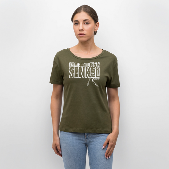 JEH MIR NICH UFF'N SENKEL-Rundhals Frauen Bio-T-Shirt II - Khaki