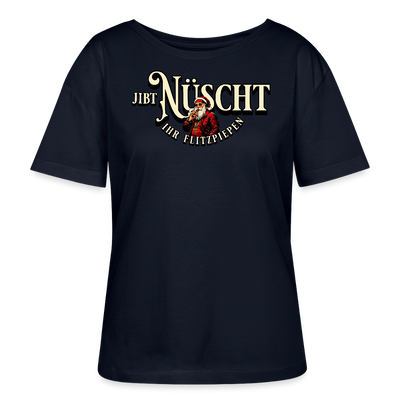 Weihnachten Berlin-JIBT NÜSCHT-Rundhals Frauen Bio-T-Shirt - Navy