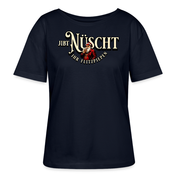 Weihnachten Berlin-JIBT NÜSCHT-Rundhals Frauen Bio-T-Shirt - Navy