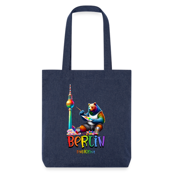 CSD BERLIN-recycelter Heavyweight Stoffbeutel - melange Blue