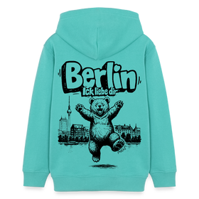Berlin Souvenir-Teenager Bio-Hoodie-BERLIN ICK LIEBE DIR - Poolblau