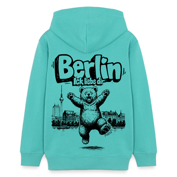 Berlin Souvenir-Teenager Bio-Hoodie-BERLIN ICK LIEBE DIR - Poolblau