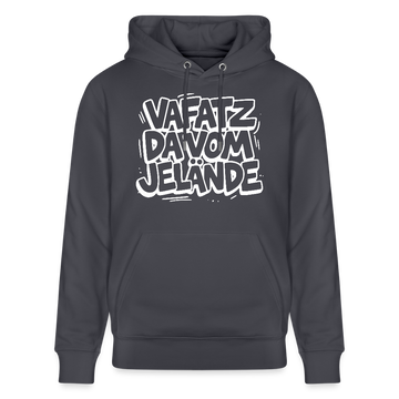 Berliner Kultspruch-VAFATZ DA VOM JELÄNDE-Unisex Bio-Hoodie - Indigoblau