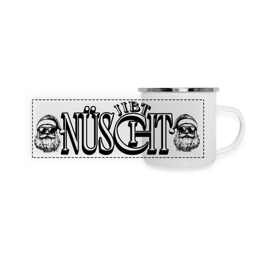 Weihnachtstasse 2025-JIBT NÜSCHT-Panorama Emaille-Tasse - Weiß