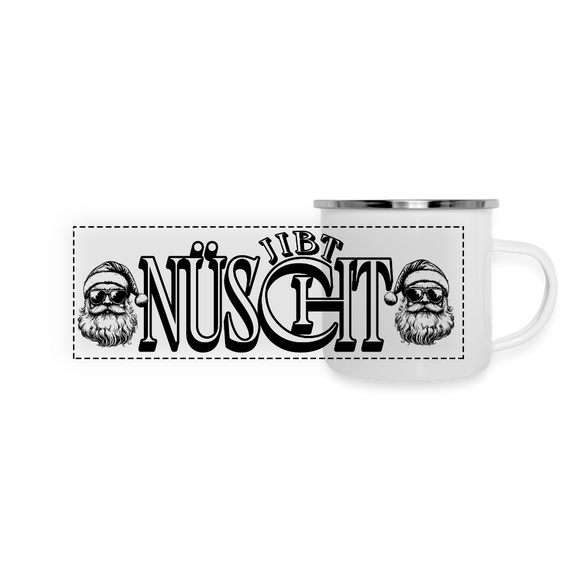 Weihnachtstasse 2025-JIBT NÜSCHT-Panorama Emaille-Tasse - Weiß