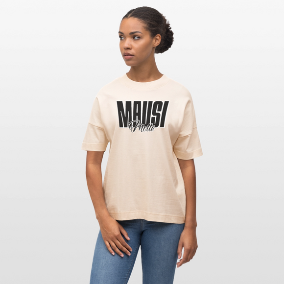 MAUSI UND MOTTI-Oversized Unisex Bio T-Shirt - Weißgrau