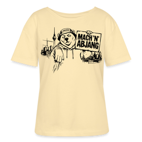 Dit is Berlin-MACH 'N ABJANG-Rundhals Frauen Bio-T-Shirt - Creme