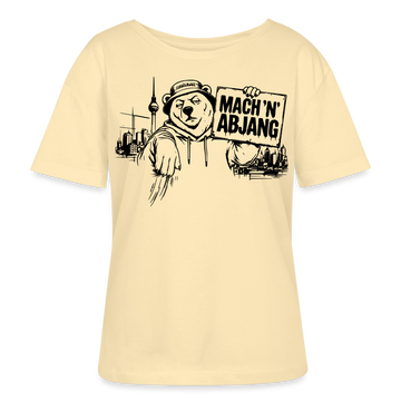 Dit is Berlin-MACH 'N ABJANG-Rundhals Frauen Bio-T-Shirt - Creme