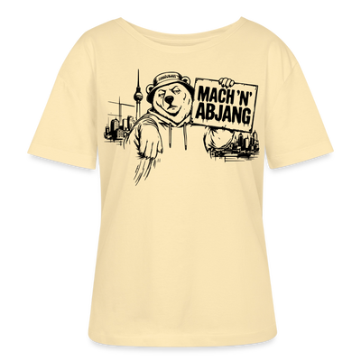 Dit is Berlin-MACH 'N ABJANG-Rundhals Frauen Bio-T-Shirt - Creme