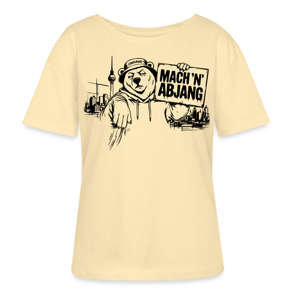 Dit is Berlin-MACH 'N ABJANG-Rundhals Frauen Bio-T-Shirt - Creme