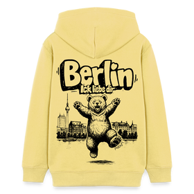Berlin Souvenir-Teenager Bio-Hoodie-BERLIN ICK LIEBE DIR - Gelb Viva 