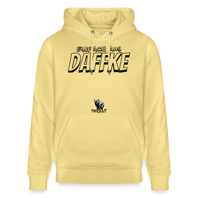 Berliner Spruch-EINFACH AUS DAFFKE-Unisex Bio-Hoodie - Gelb Viva 