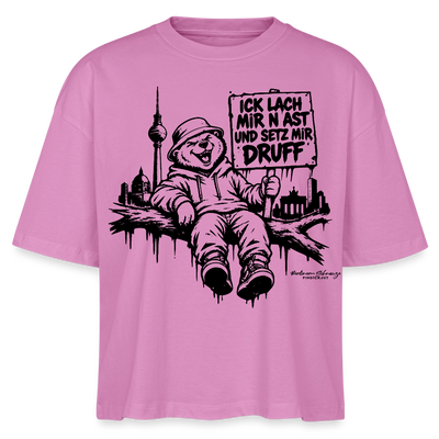 ICK LACH MIR N AST-Frauen Boxy Bio-T-Shirt mit Berliner Bär - Pink