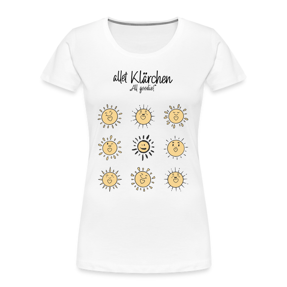 allet KLÄRCHEN-Frauen Premium Bio T-Shirt - Weiß