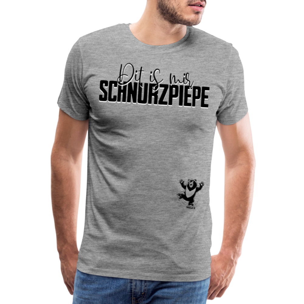 SCHNURZPIEPE - Männer Premium T-Shirt - Grau meliert