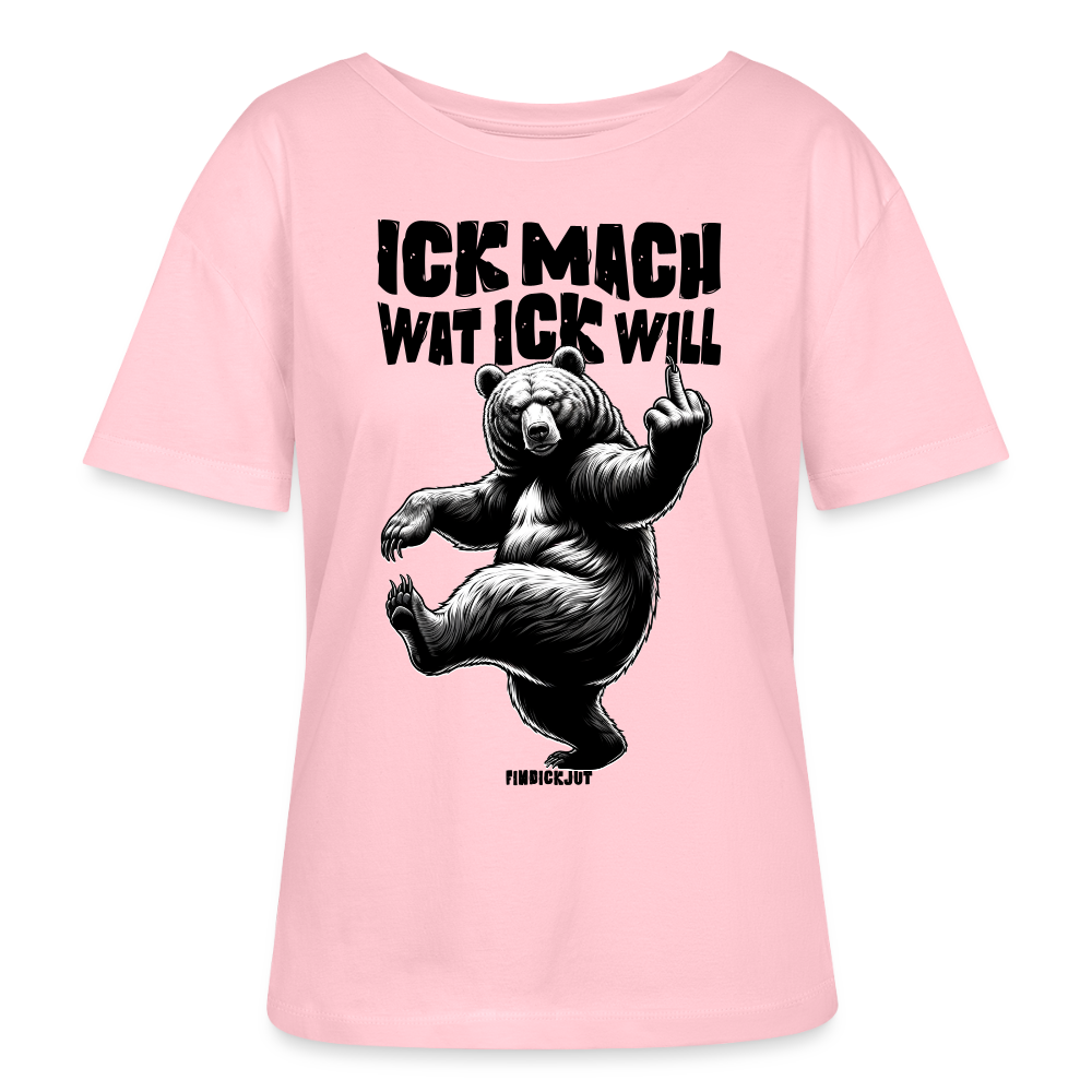 ICK MACH WAT ICK WILL-Rundhals Frauen Bio-T-Shirt - Hellrosa